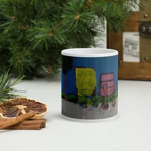 White glossy mug - Baby Cart
