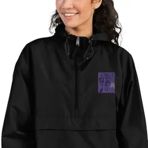 Embroidered Champion Packable Jacket - Artist brush