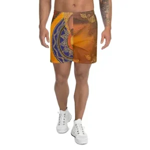 Men's Athletic Long Shorts - Meditating Buddha