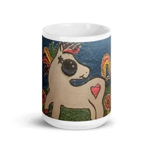 White glossy mug - Baby Unicorn