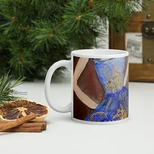 White glossy mug - Blue Ballerina