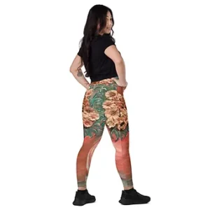 Crossover leggings with pockets - Bloom
