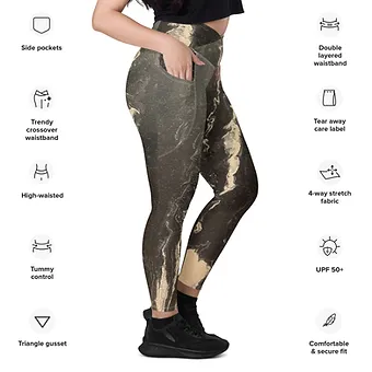 Crossover leggings with pockets - Black Hole