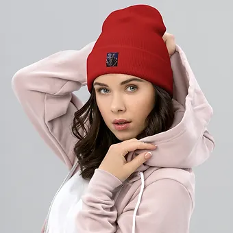 Cuffed Beanie - Chain art of flower II