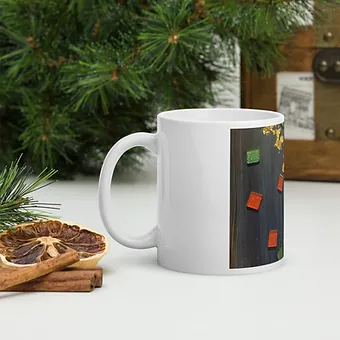 White glossy mug - Being square II