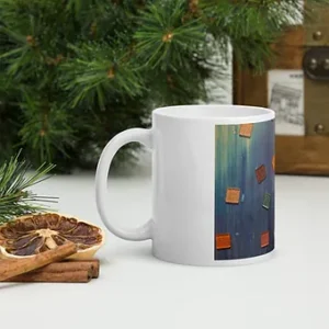 White glossy mug - Being square I