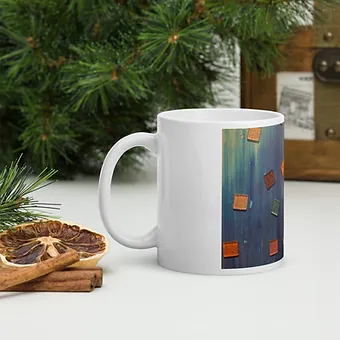 White glossy mug - Being square I